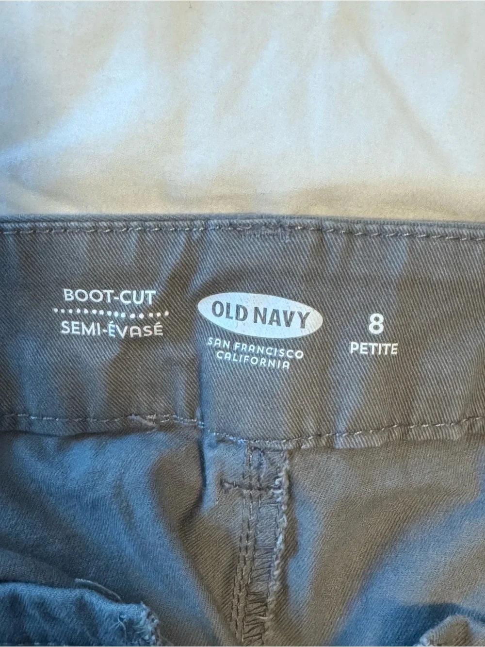Old Navy Gray Stretch Bootcut Chino Pants Size 8 Petite